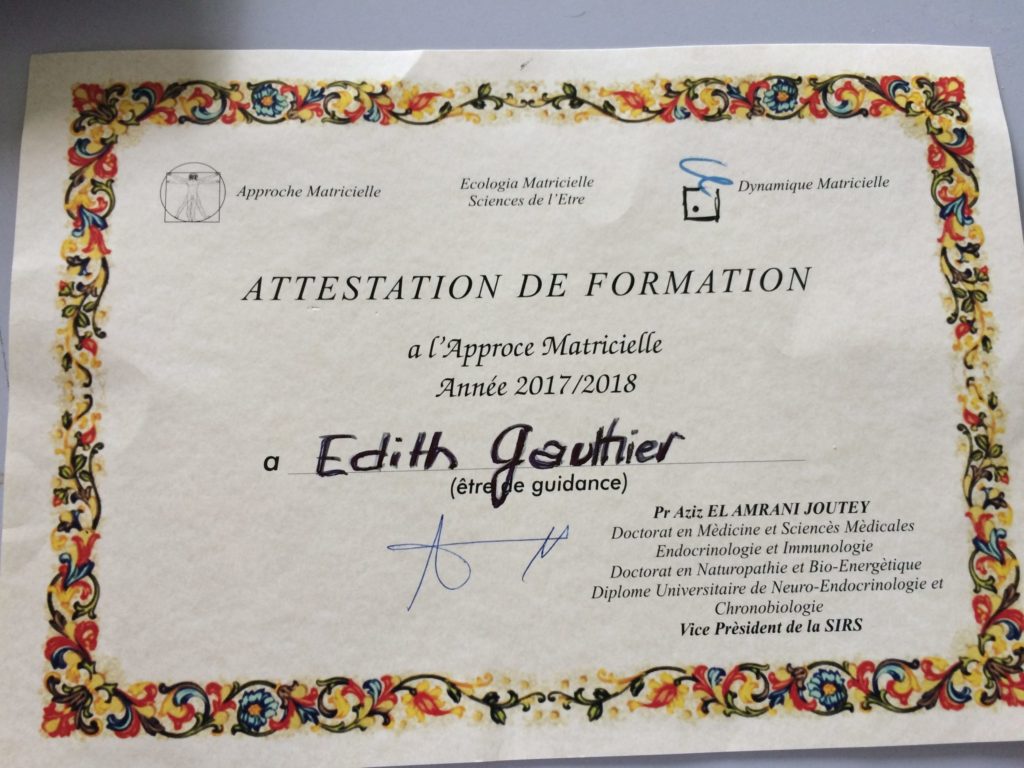 Edith Gauthier - Attestation Formation